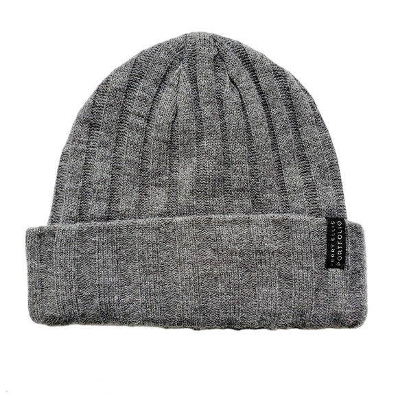 Perry Ellis Other - Perry Ellis Portfolio Gray Ribbed Beanie Hat